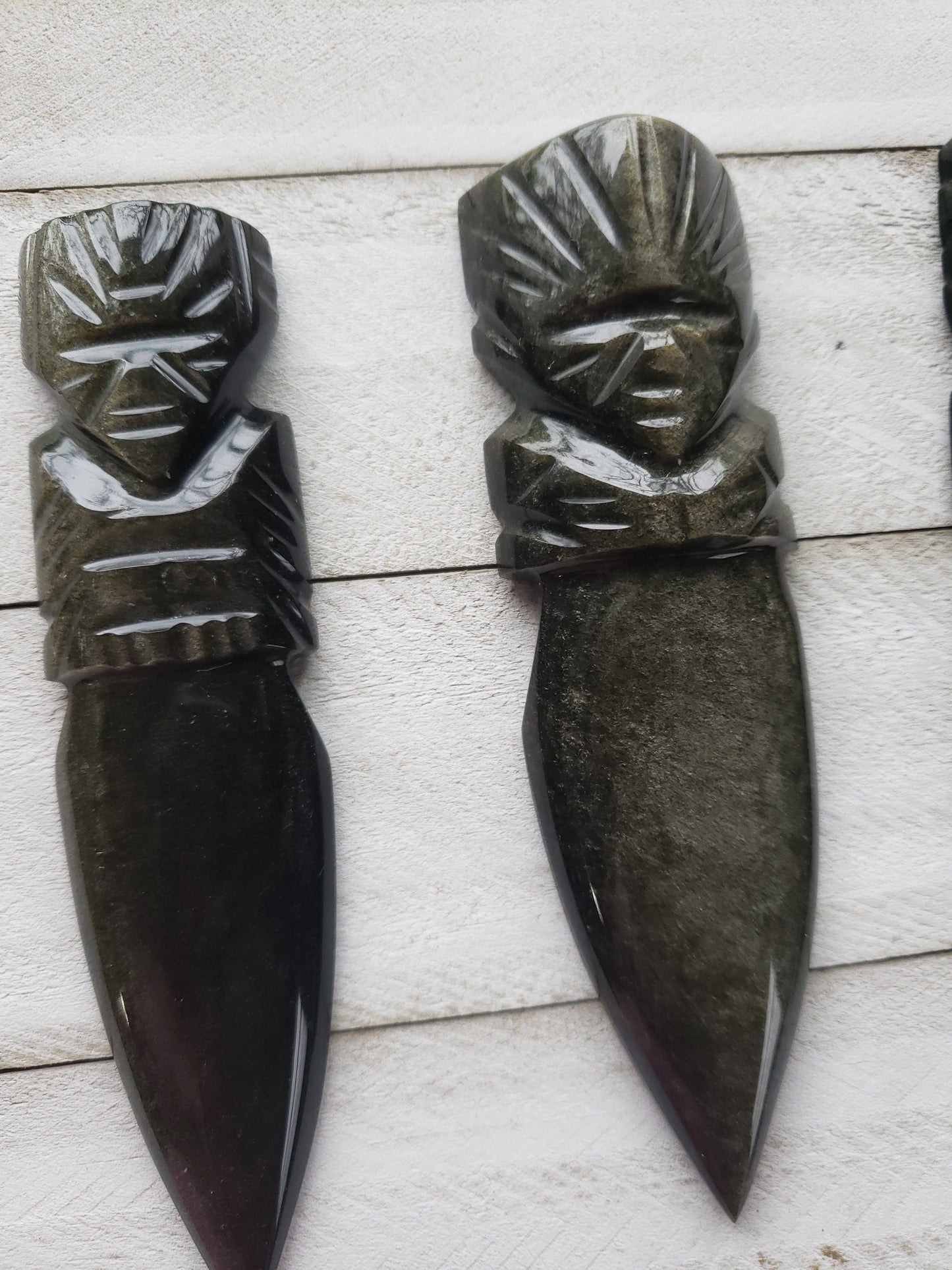 Golden Sheen Obsidian Athame