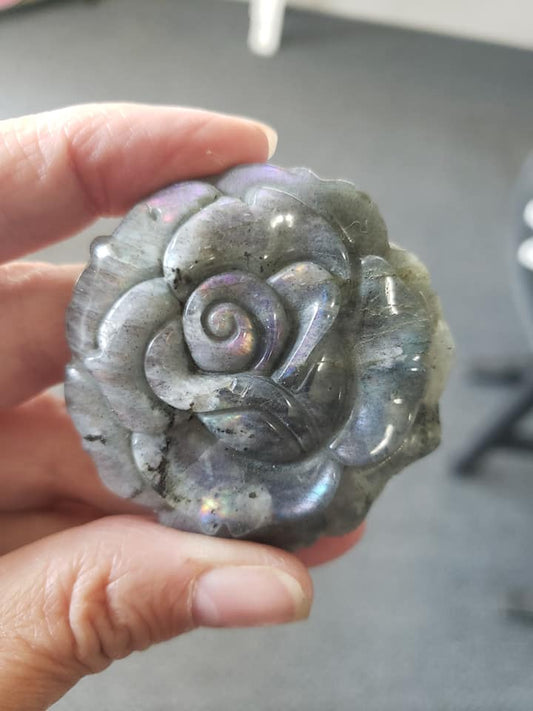 Carved Labradorite Flower